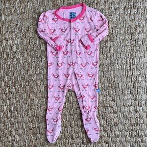 Kickee Pants Pink Girls Ski Chick Print Pajamas